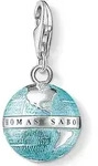 Charm-Einh&auml;nger THOMAS SABO "Weltkugel", bunt (silberfarben, blau), Charms, Damen,