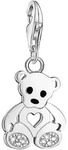Charm-Einh&auml;nger THOMAS SABO "Teddyb&auml;r mit Herz", schwarz-wei&szlig; (silberfarben,