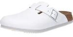 Pantolette BIRKENSTOCK "Boston SL", Damen, Gr. 42, wei&szlig;, Obermaterial: 100%