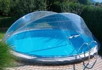 KWAD Poolverdeck "Cabrio Dome f&uuml;r runde Pools mit breitem Handlauf" in verschiedenen
