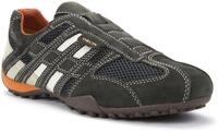 Slip-On Sneaker GEOX "U SNAKE", Herren, Gr. 39, grau (dunkelgr&uuml;n, beige), Textil,
