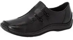 Slipper RIEKER, Damen, Gr. 42, schwarz, Leder, Lederimitat, Schuhe Slipper,