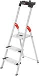 Hailo Stehleiter "L80 ComfortLine" Alu-Sicherheits-Stehleiter 3 Stufen