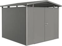 Biohort Ger&auml;tehaus "PANORAMA Gr. P4 quarzgrau-metallic mit Doppelt&uuml;r" aus Metall