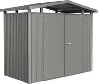 Biohort Ger&auml;tehaus "PANORAMA Gr. P1 quarzgrau-metallic mit Doppelt&uuml;r" aus Metall