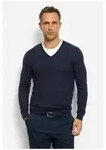 Strickpullover OLYMP "OLYMP Casual Strick", Herren, Gr. S, blau (marine), 85%