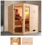weka Sauna "Valida Eck 1" 5,4 kW Ofen mit int. Steuerung, mit Fenster