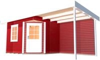 Gartenhaus WEKA "Designhaus 213A Gr.1", rot (schwedenrot, wei&szlig;, naturbelassen),