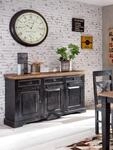 SIT Sideboard "Olomouc mit 3 T&uuml;ren und 3 Schubladen" Schwarz-honigfarbener Kontrast
