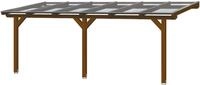 Terrassendach SKANHOLZ "Andria", braun (nussbaum), B:648cm T:350cm, Polycarbonat