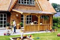 Skanholz Terrassendach "Rimini" 434 cm Breite, verschiedene Tiefen