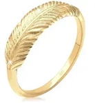 Fingerring ELLI "Silberring Feder 925 Sterling Silber" Gr. 52, gold,...