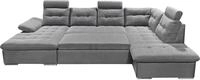 ED EXCITING DESIGN Wohnlandschaft "Jakarta U-Form mit Bettfunktion, Bettkasten"