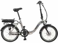 E-Bike SAXXX "Foldi Plus" E-Bikes Gr. 42 cm, 20 Zoll (50,80 cm), silberfarben
