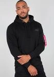 Kapuzensweatshirt ALPHA INDUSTRIES "BACK PRINT HOODY", Herren, Gr. S, schwarz,