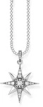 Kette mit Anh&auml;nger THOMAS SABO "Royalty Stern wei&szlig;", silber (silberfarben,...