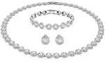 Schmuckset SWAROVSKI "Una Angelic", silber (silberfarben, kristallwei&szlig;),