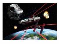 KOMAR Fototapete "Star Wars Millennium Falcon" Tapeten 368x254 cm (Breite x Höhe),