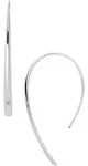 Paar Ohrhaken FOSSIL "Schmuck Edelstahl Ohrringe Bevel Hoop Fashion", silber