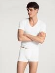 CALIDA V-Shirt "Evolution" mit tiefem V-Ausschnitt, Interlock-Qualit&auml;t, Kurzarm,