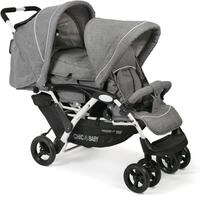 CHIC4BABY Geschwisterwagen "Duo" mit feststellbaren Doppelschwenk-Vorderr&auml;dern