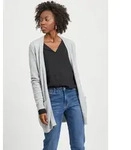 Cardigan VILA "VIRIL OPEN L/S KNIT CARDIGAN - NOOS", Damen, Gr. S, grau (light grau