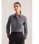 Hemdbluse SEIDENSTICKER, Damen, Gr. XS(34), grau, 100% Baumwolle, unifarben, slim