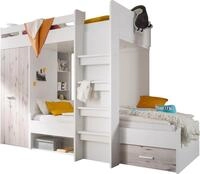 Begabino Hochbett "MAXI" mit 2 Liegefl&auml;chen, Kleiderschrank und Regalen