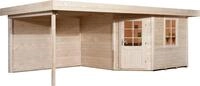 weka Gartenhaus "Designhaus 213 Plus" mit Anbaudach und R&uuml;ckwand