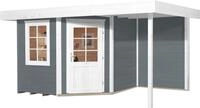 weka Gartenhaus "Designhaus 213 Plus" mit Anbaudach und R&uuml;ckwand
