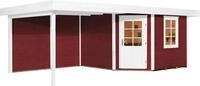 Gartenhaus WEKA "Designhaus 213 Plus", rot (rot, wei&szlig;), Fu&szlig;boden im Gartenhaus,