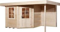 weka Gartenhaus "Designhaus 213 Plus" mit Anbaudach und R&uuml;ckwand