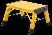 KRAUSE Trittleiter "Treppy Plusline gelb" Aluminium, 1x1 Stufen, Arbeitsh&ouml;he ca. 220