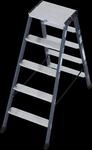 KRAUSE Doppelleiter "SePro D" Alu eloxiert, 2x5 Stufen, Arbeitsh&ouml;e ca. 263 cm