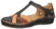 Keilsandalette PIKOLINOS "PIKOLINOS Sandalen Leder", Damen, Gr. 41, blau (navy),