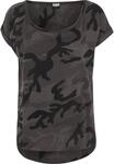 T-Shirt URBAN CLASSICS "Urban Classics Damen Ladies Camo Back Shaped Tee", Damen, Gr.