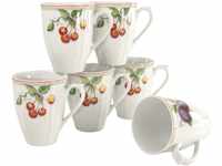 CreaTable Becher "Kaffeebecher Flora Orchard", (Set, 6 tlg.), Tassen Set, 6-teilig