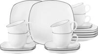 Seltmann Weiden Kaffeeservice "Geschirr-Set, Service Lido Black Line" Tassen,