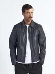 Lederjacke MAZE "William", Herren, Gr. M, grau, Obermaterial: 100% Lammleder. Futter: