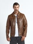 Lederjacke MAZE "William", Herren, Gr. S, braun (hazelbraun), Obermaterial: 100%