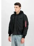 Bomberjacke ALPHA INDUSTRIES "MA-1 D-Tec Sleeve Embroidery", Herren, Gr. XL, schwarz