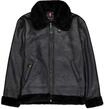 Lederjacke ALPHA INDUSTRIES "B-3 Faux Leather", Herren, Gr. L, schwarz (schwarz,