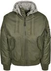 Anorak BRANDIT "Brandit Herren Hooded MA1 Bomber Jacket", Herren, Gr. S, olive, grau,