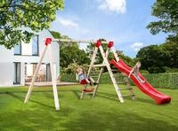 Doppelschaukel WEKA "Tabaluga", beige (natur), Schaukeln, KinderB:378cm H:240cm
