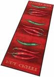wash+dry by Kleen-Tex K&uuml;chenl&auml;ufer "Hot Chili" rechteckig 7 mm H&ouml;he Motiv Chilli,