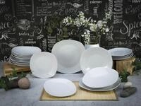 CreaTable Teller-Set "Square Weiss" Teller Set, quadratische Form mit abgerundeten