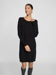 Strickkleid VILA "VIRIL KNIT DRESS", Damen, Gr. L, N-Gr, schwarz, Feinstrick,