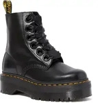 Schn&uuml;rboots DR. MARTENS "Molly", Damen, Gr. 41, schwarz, Leder, Schuhe Schn&uuml;rboots,