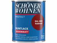 SCHÖNER WOHNEN FARBE Lack "Protect Buntlack", 750 ml, rubinrot RAL 3003,...