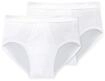 Slip SCHIESSER "Slip 2er Pack", Herren, Gr. L, wei&szlig;, Obermaterial: 100% Baumwolle